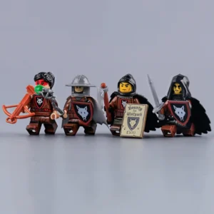 Medieval Wolf Axeman Minifigs & Wolf Clan Knights Custom Printed Brick Block Figure