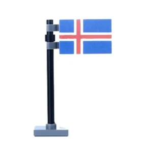 National Flag Of Iceland Assembly Custom 3d Printed Miniature Accessory Parts Pieces For Brick Block Figures