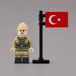 Ottoman Irregular Militiaman Post Wwi Custom Printed Brick Block Figure With National Flag Of Turkey (türkiye)