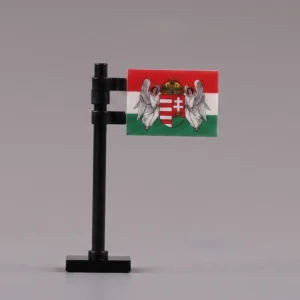 State Flag Of The Kingdom Of Hungary (with Angel Supporters) Assembly Custom 3d Printed Miniature Accessory Parts Pieces For Brick Block Figures
