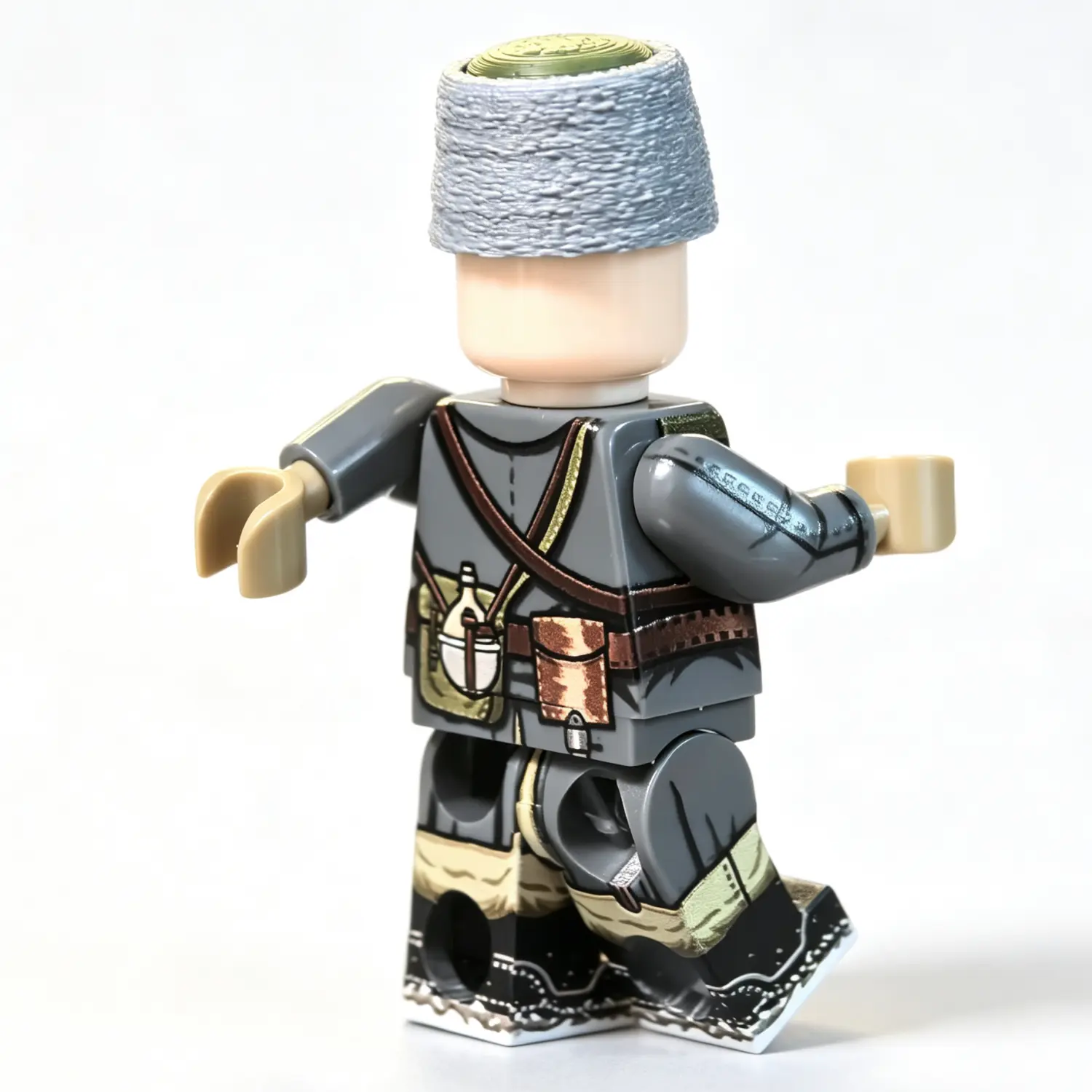 The Back Of Imperial Russian Army Private (wwi Winter) Custom Printed Brick Block Figure