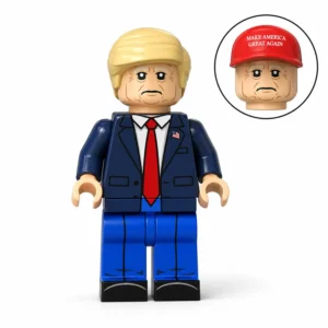 45th & 47th U.s. President Donald Trump (classic Navy Suit Edition) Custom Printed Brick Block Figure