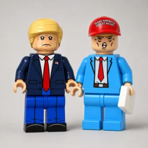 45th & 47th U.s. President Donald Trump (navy Suit & Maga Hat Editions) Custom Printed Brick Block Figure