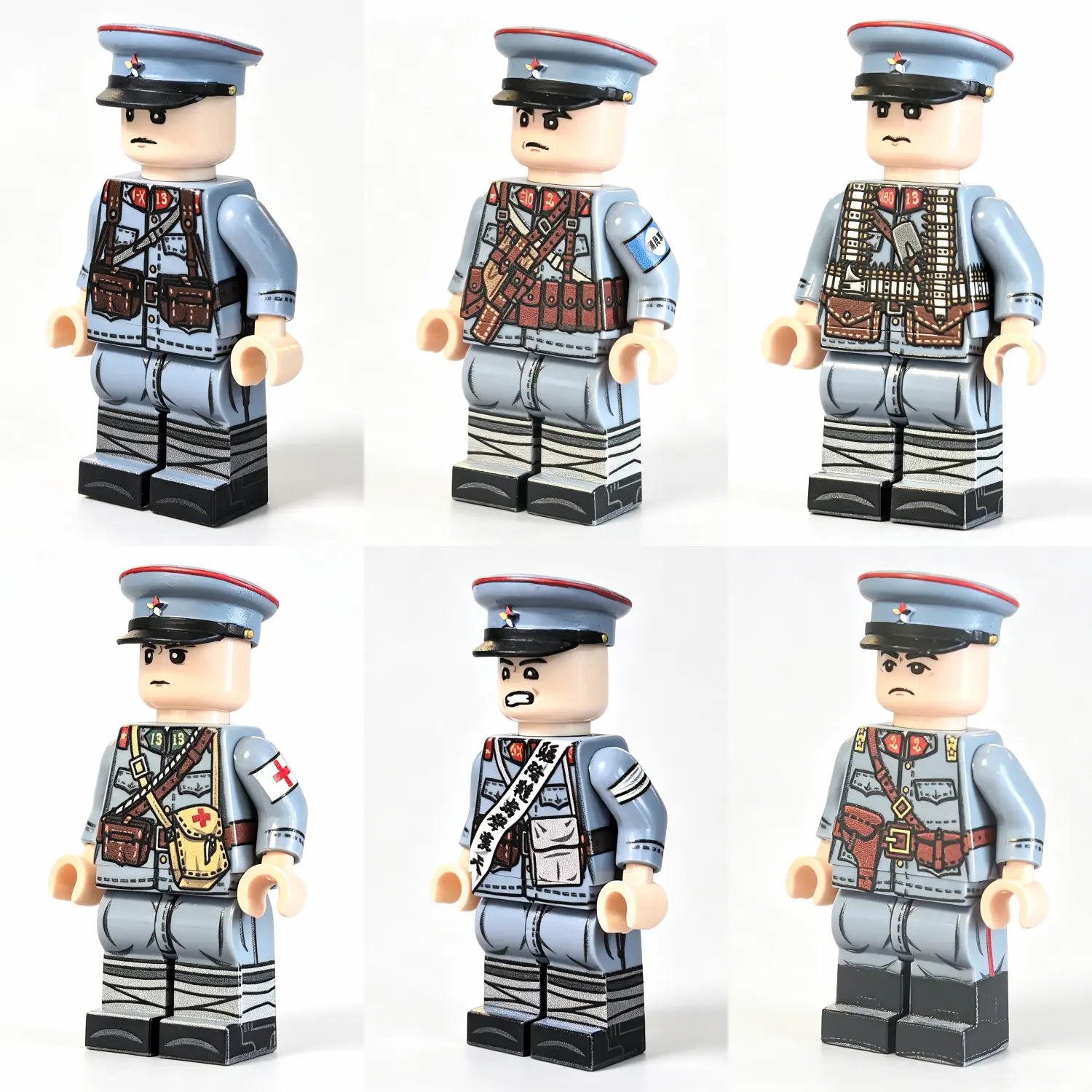 Beiyang Army Infantry Squad Wwi (republic Of China – Beiyang Government Vanguard) (without Cap) Custom Printed Brick Block Figure