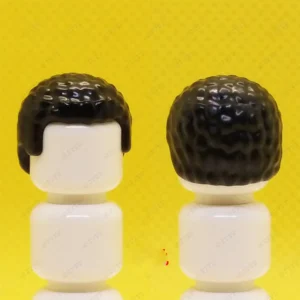 Black Short Curly Hairpiece Custom 3d Printed Miniature Accessory Parts Pieces For Brick Block Figures