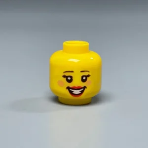 Classic Yellow Female Smiling Head - Custom 3D Printed Miniature Accessory Parts Pieces for Brick Block Figures Classic Yellow Female Smiling Head Custom 3d Printed Miniature Accessory Parts Pieces For Brick Block Figures