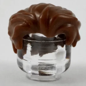 Dark Brown Wavy Swept-Back Hairpiece - Custom 3D Printed Miniature Accessory Parts Pieces for Brick Block Figures Dark Brown Wavy Swept Back Hairpiece Custom 3d Printed Miniature Accessory Parts Pieces For Brick Block Figures