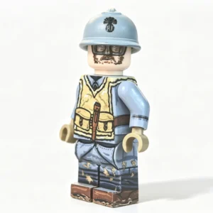 French Trench Hunter Grenadier With Canvas Assault Vest & Combat Goggles Wwi Custom Printed Brick Block Figure