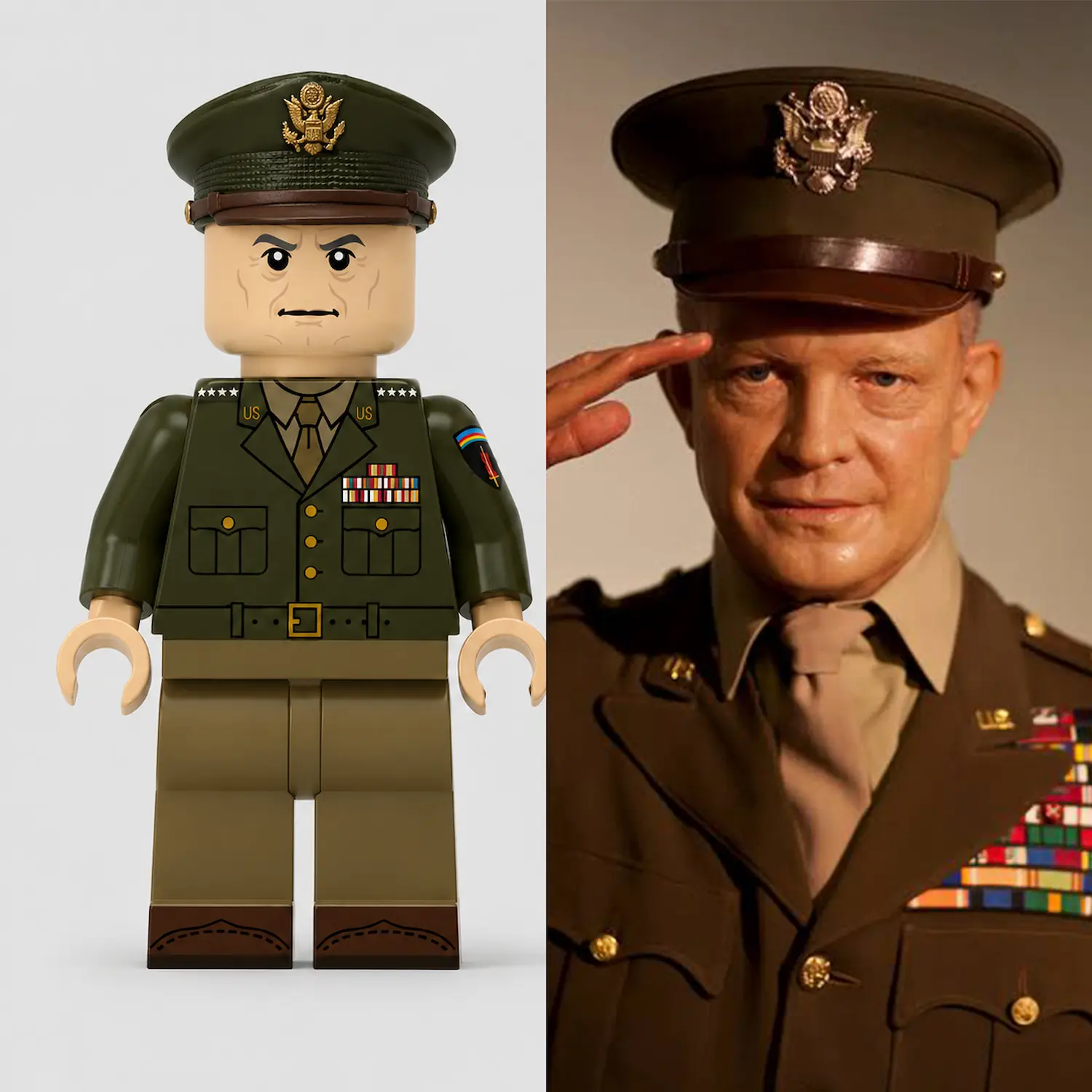 General Dwight D. Eisenhower Supreme Allied Commander Wwii Custom Printed Brick Block Figure With Real Person