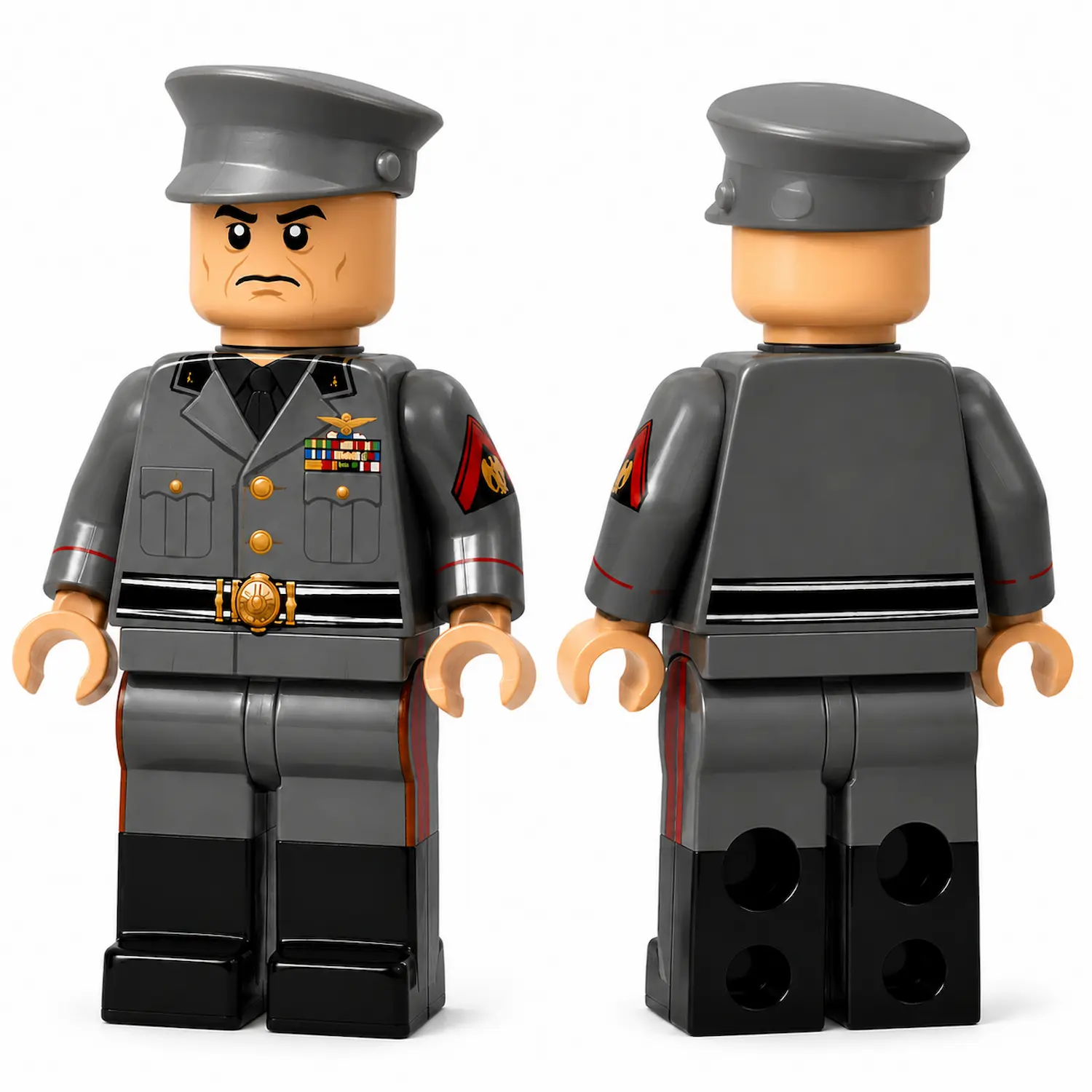 Italian Leader Benito Mussolini (military Uniform) Wwii Custom Printed Brick Block Figure