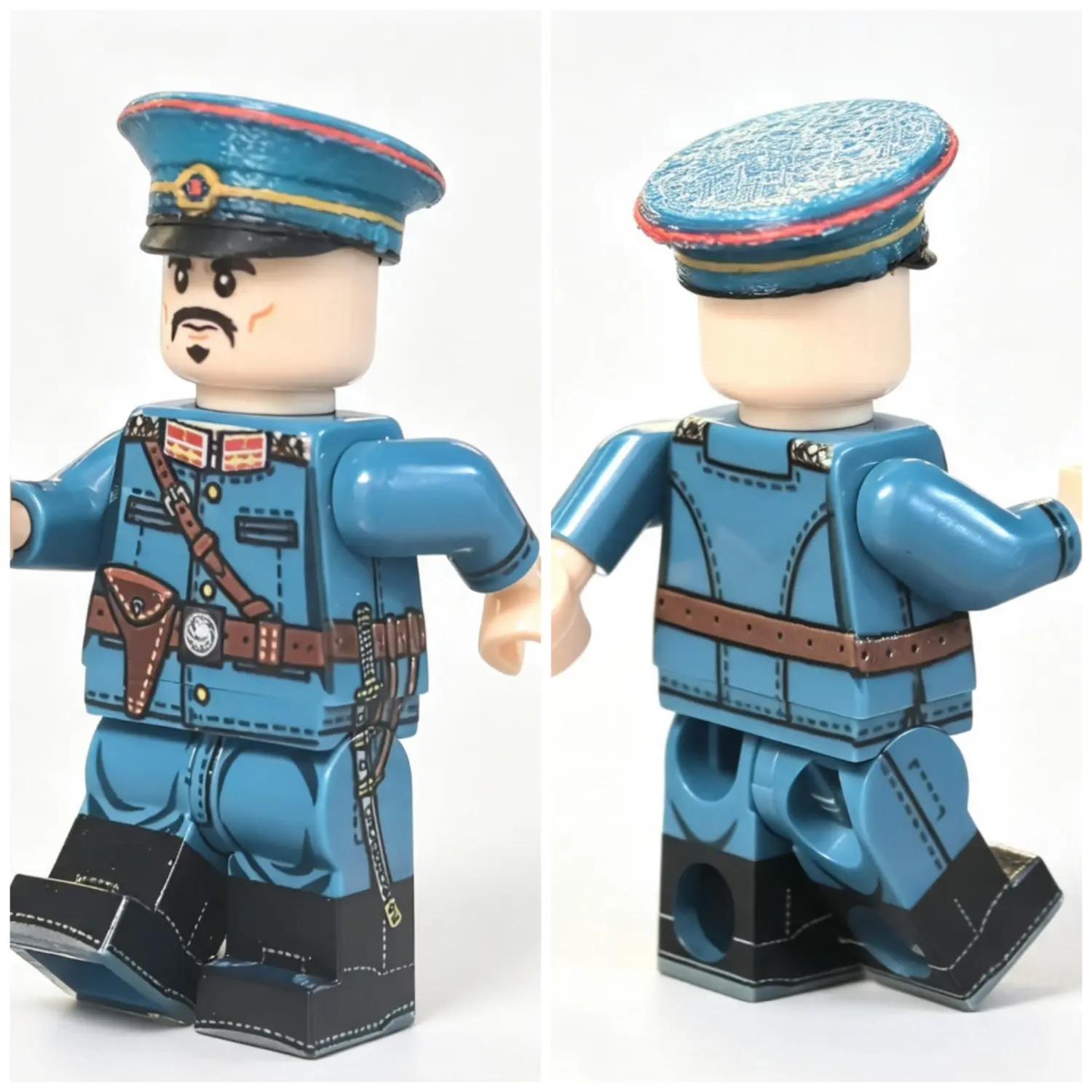 Late Qing Dynasty New Army Officer (beiyang Army Officer) Custom Printed Brick Block Figure