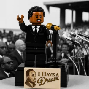 Martin Luther King Jr. American Civil Rights Leader (Classic Black Suit Speech Edition) - Custom Printed Brick Block Figure Martin Luther King Jr. American Civil Rights Leader (classic Black Suit Speech Edition) Custom Printed Brick Block Figure