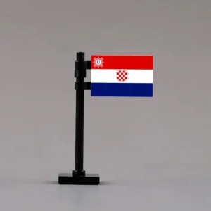 State Flag Of The Independent State Of Croatia (wwii Ndh) Custom 3d Printed Miniature Accessory Parts Pieces For Brick Block Figures