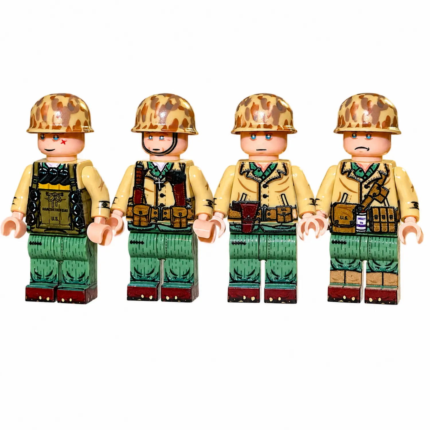 Us Marine Corps (usmc) Pacific Storm Squad Wwii Custom Printed Brick Block Figure