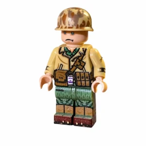 Us Marine Corps (usmc) Thompson Gunner (3 Cell Pouch) Pacific Storm Series Wwii Custom Printed Brick Block Figure