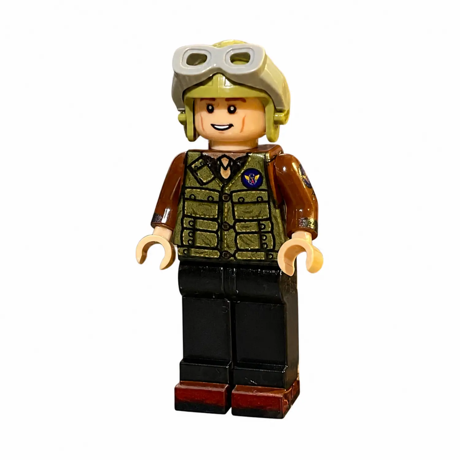 Usaaf 100th Bombardment Group Pilot With Survival Vest (masters Of The Air) Wwii Custom Printed Brick Block Figure