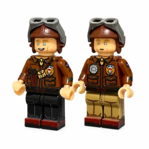 Usaaf B 17 Bomber Crew (captain & Co Pilot) Masters Of The Air Wwii Custom Printed Brick Block Figure