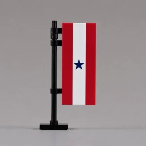 United States Blue Star Service Banner (service Flag) Assembly Custom 3d Printed Miniature Accessory Parts Pieces For Brick Block Figures