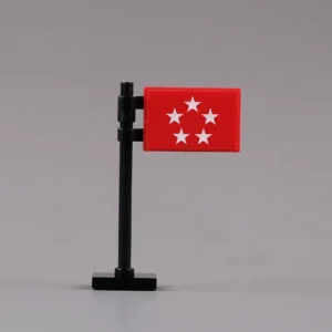 United States General Of The Army (five Star) Rank Flag Red Assembly Custom 3d Printed Miniature Accessory Parts Pieces For Brick Block Figures